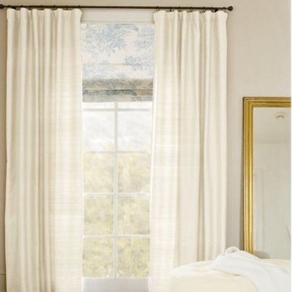 EUC-PAIR | Pottery Barn Ivory Silk Dupioni Drapes - Picture 5 of 9